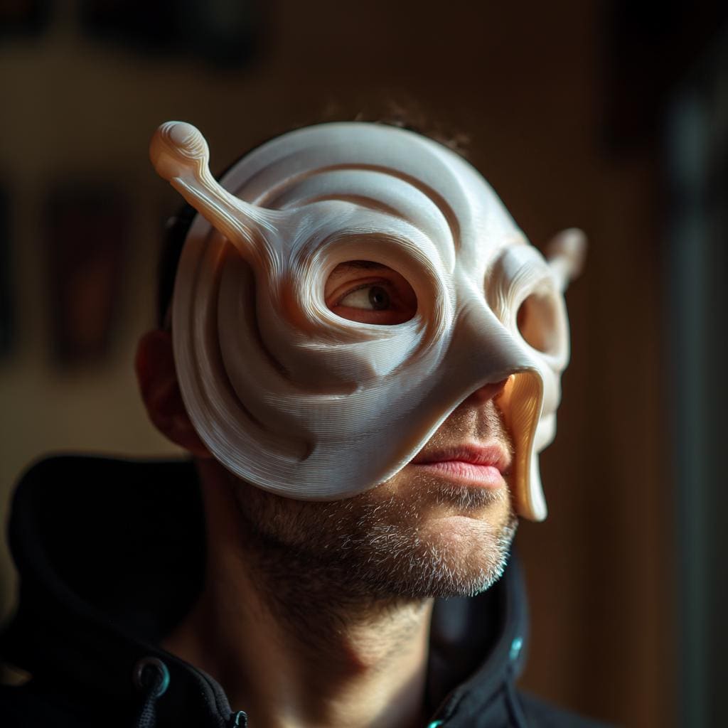 Snail Mask | Wearable Fantasy Mask | Goblincore Costume Face Cover | 3D Printed Cosplay Mask | Woodland Creature Festival Prop Gift Idea
