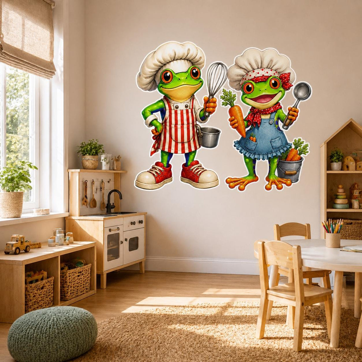 Weird Chef Frogs Wall Vinyl Decal | Funny Cooking Frog Sticker | Kitchen Wall Art | Quirky Restaurant Cafe Decor | Frog Lover Gift