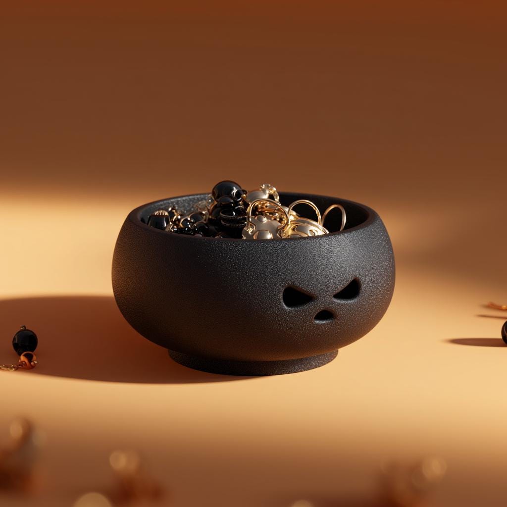 Pumpkin Jewelry Organizer | Pumpkin Ring Holder | Halloween Trinket Bowl | 3D Printed Jewelry Tray | Spooky Vanity Dresser Decor | Fall Gift