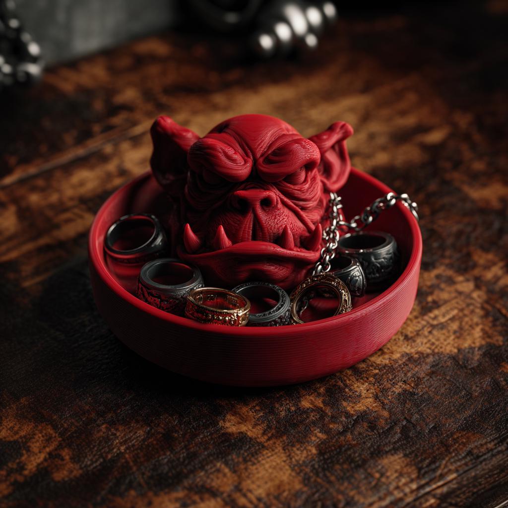 Demon Jewelry Organizer | Ogre Ring Holder | Gothic Mens Valet Tray | 3D Printed Jewelry Dish | Fantasy Dresser Decor | Gift For Him Dad