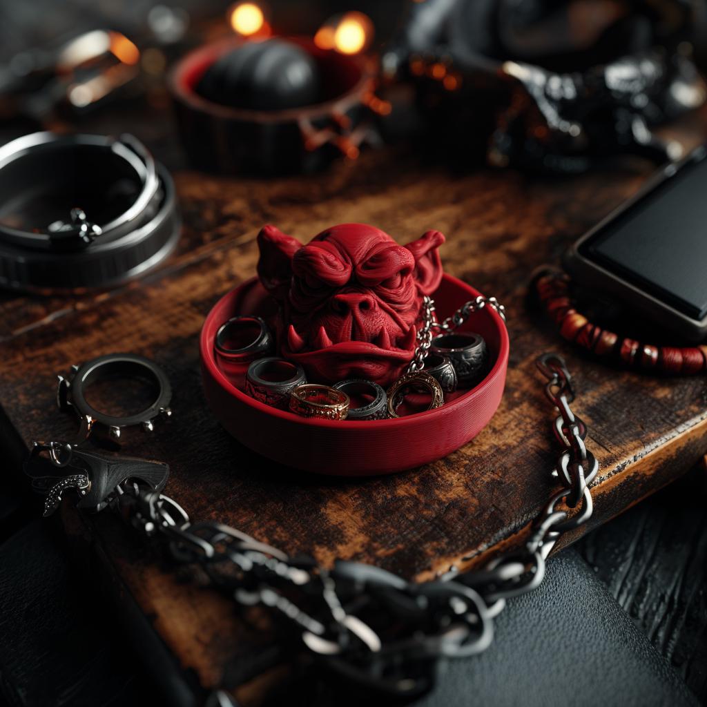 Demon Jewelry Organizer | Ogre Ring Holder | Gothic Mens Valet Tray | 3D Printed Jewelry Dish | Fantasy Dresser Decor | Gift For Him Dad