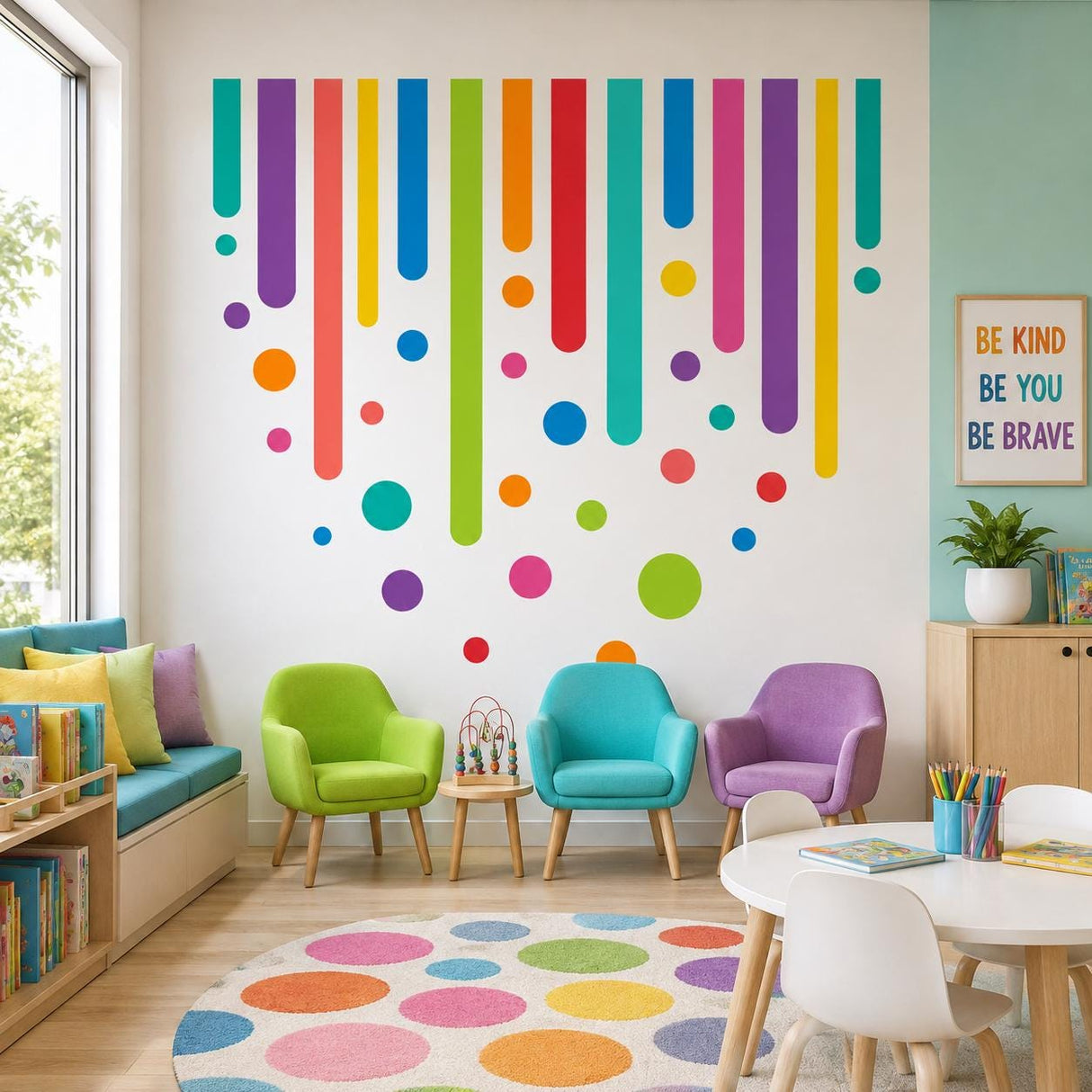 Colorful Abstract Wall Art Print | Rainbow Drip Decor | Modern Geometric Artwork | Kids Room Poster | Playroom Wall Decor | Bright Color Art