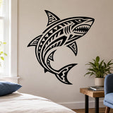 Tribal Shark Wall Art Print | Black & White Shark Decor | Geometric Ocean Artwork | Marine Art Poster | Coastal Room Decor | Shark Art Print
