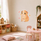 Cute Guinea Pig Wall Decal | Guinea Pig Wall Sticker | Nursery Animal Decor | Kids Room Wall Art | Pastel Pet Wall Decor | Butterfly Accents