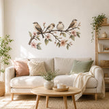 Watercolor Birds Wall Decal | Birds on Branch Wall Sticker | Floral Bird Wall Art | Botanical Bedroom Decor | Spring Blossom Wall Decoration