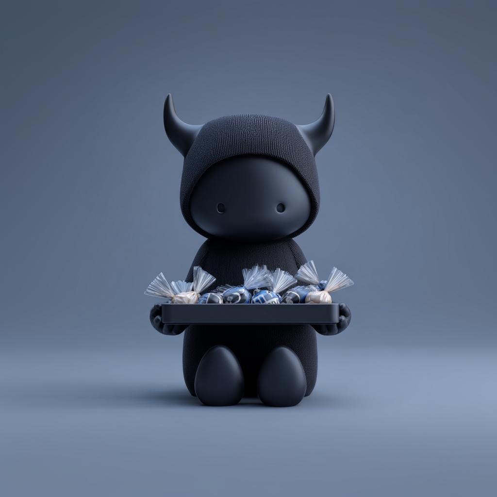 3D Printed Cute Shadow Demon Candy Dish, Horned Devil Figurine Tray, Dark Fantasy Desktop Key Holder, Spooky Snack Bowl, Desk Organizer