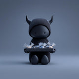 3D Printed Cute Shadow Demon Candy Dish, Horned Devil Figurine Tray, Dark Fantasy Desktop Key Holder, Spooky Snack Bowl, Desk Organizer