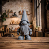 3D Printed Cute Gnome Figurine, Nordic Tomte Statue, Minimalist Scandinavian Tabletop Decor, Whimsical Shelf Accents, Fantasy Character