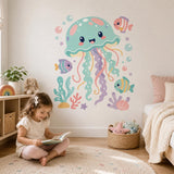 Cute Jellyfish Wall Art Print | Pastel Ocean Nursery Decor | Under the Sea Kids Room Art | Sea Life Poster | Playroom Wall Decor | Ocean Art