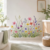 Watercolor Wildflower Wall Decal | Meadow Flower Wall Sticker | Botanical Bedroom Decor | Colorful Wildflower Art | Spring Garden Wall Decor