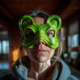 3D Printed Wearable Goblincore Creature Half Mask, Fantasy Forest Sprite Cosplay Prop, Woodland LARP Accessory, Masquerade Costume Cover