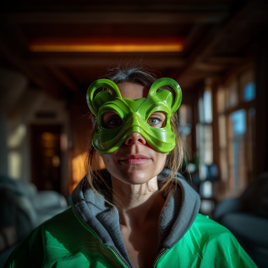 3D Printed Wearable Goblincore Creature Half Mask, Fantasy Forest Sprite Cosplay Prop, Woodland LARP Accessory, Masquerade Costume Cover