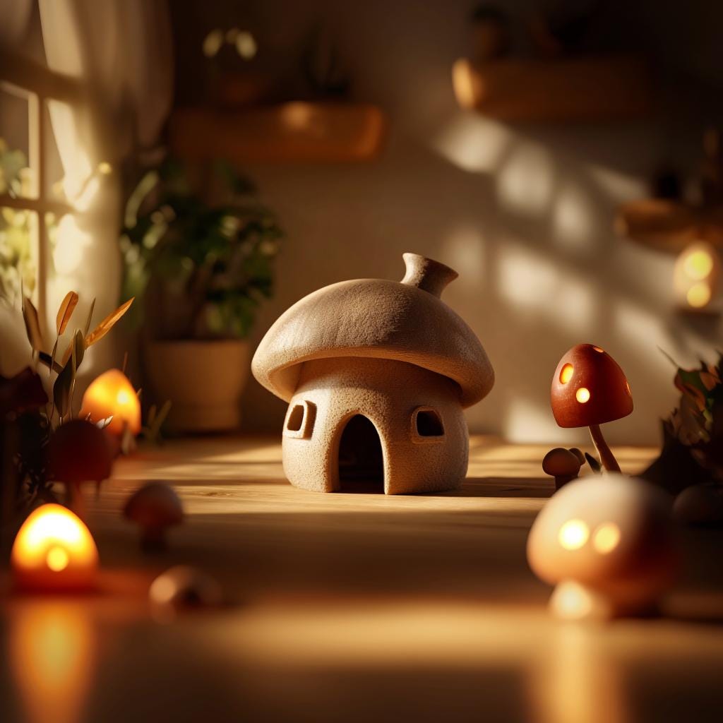 3D Printed Mushroom Hamster Hideout, Cute Cottage Small Animal Hideaway, Mouse Burrow Shelter, Cage Enclosure Decor, Whimsical Rodent House
