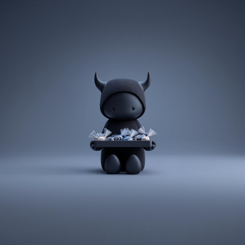 3D Printed Cute Shadow Demon Candy Dish, Horned Devil Figurine Tray, Dark Fantasy Desktop Key Holder, Spooky Snack Bowl, Desk Organizer