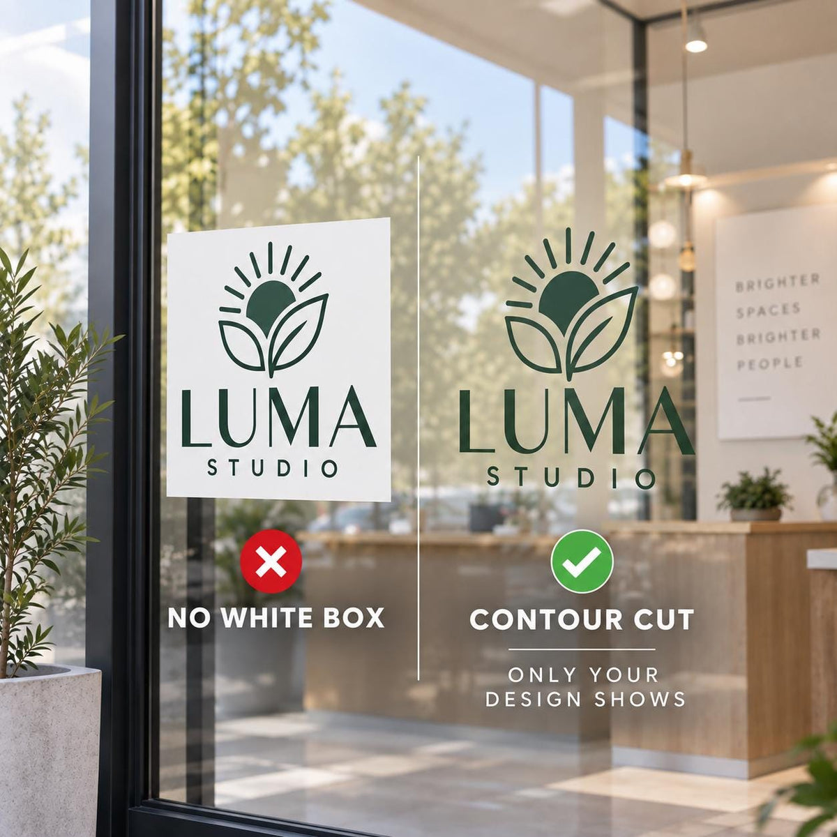 Custom Window Decal for Glass | Business Logo Sticker | No Background | Shape Cut Vinyl