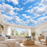 Blue Sky Clouds Ceiling Wall Decal | Realistic Cloud Ceiling Mural | Vinyl Bedroom Decor | Nursery and Kids Room Decor | Sky Wallpaper Look