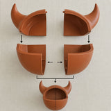 Horned Cat Cave Bed | 3D Printed Floor Cat Pod Lounger | Enclosed Cozy Cat Hideout |Modern Pet Furniture