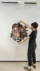 Realistic 3D Tiger Face Wall Decal - Fierce and Majestic Tiger Sticker