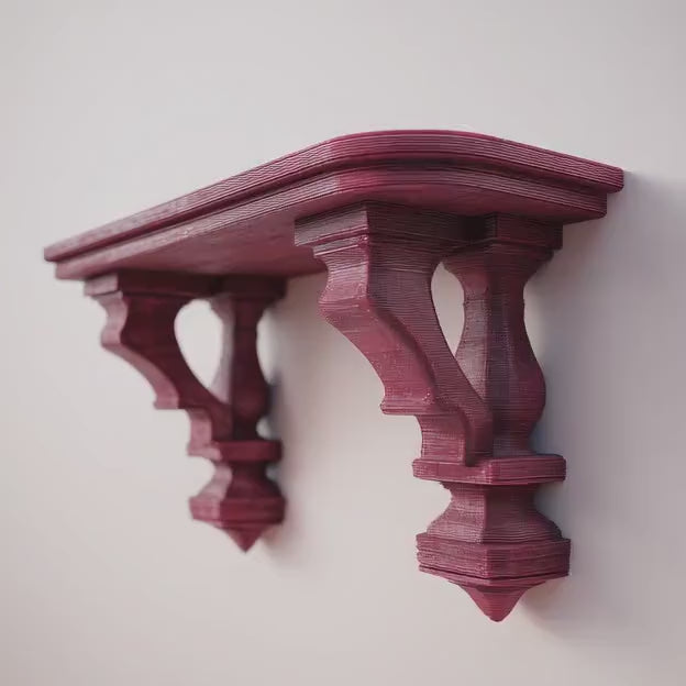 3D Printed Gothic Bracket Wall Shelf | Dark Fantasy Floating Ledge | Ornate Architectural Decor for Gothic Interiors and Modern Spaces