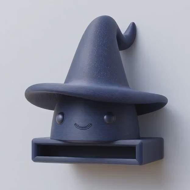 3D Printed Wizard Hat Wall Shelf | Cute Magical Storage Nook for Keys and Mail | Fantasy Kids Room, Nursery and Entryway Home Decor Shelf