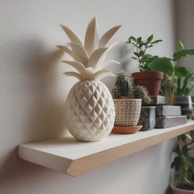 Geometric Pineapple Memorial Urn | 3D Printed Keepsake Ash Container | Modern Home Decor for Pet Remembrance Display Shelf Accent