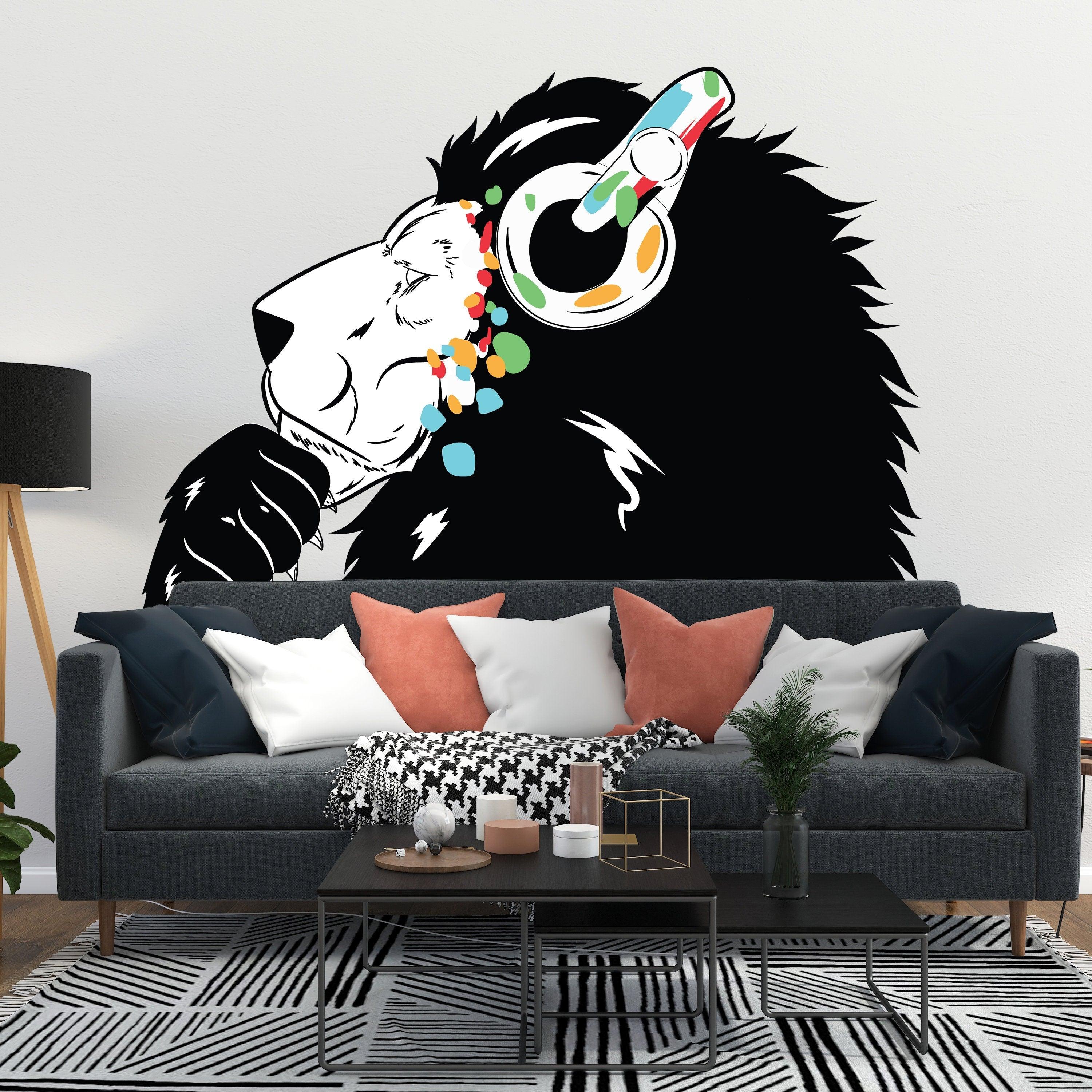 Street Art Inspired Lion Wall Decal