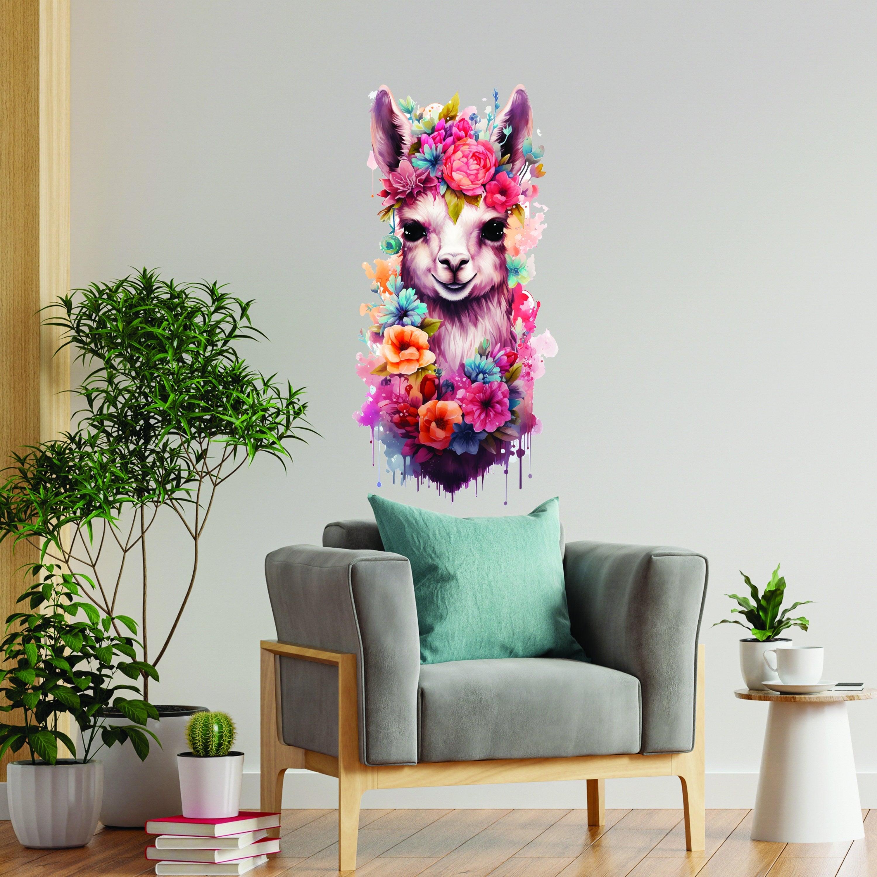 Whimsical Alpaca Wall Sticker - Thumbnail 3