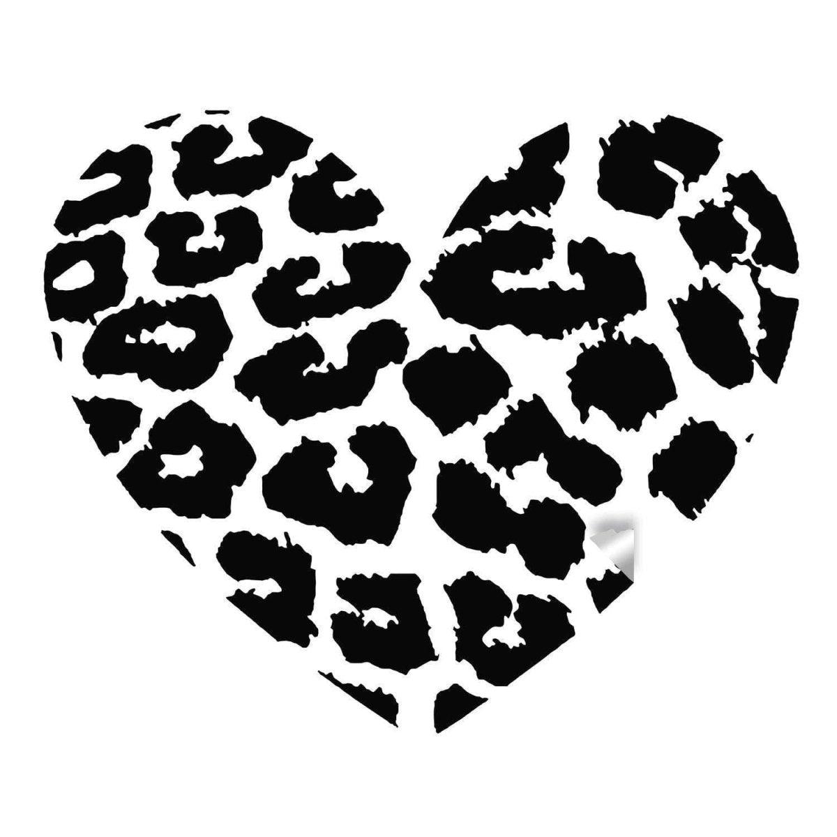 Wildlife Leopard Heart Vinyl Wall Art Decal
