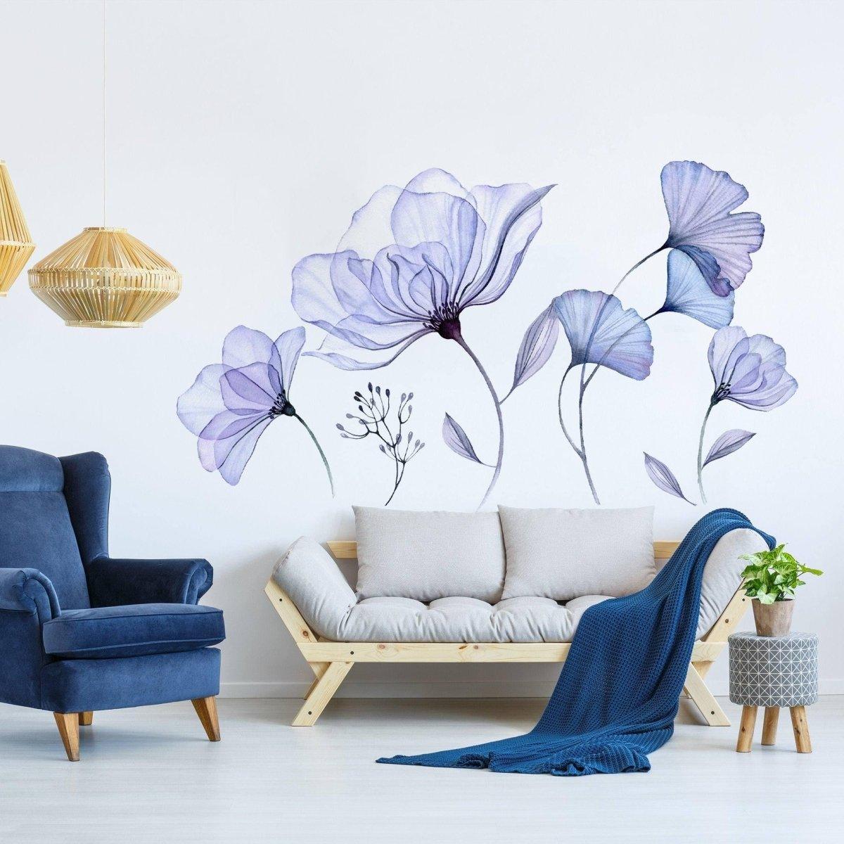 3D Blue Blossom Wall Decal - Thumbnail 3
