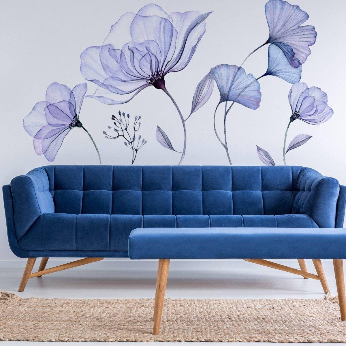 3D Blue Blossom Wall Decal - Thumbnail 5