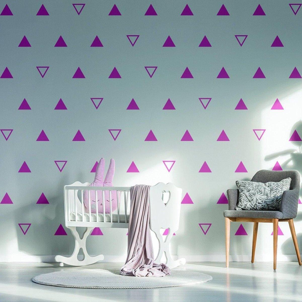 Geometric Triangle Wall Decal Set - 40 Piece Vinyl Wall Art Stickers - Thumbnail 4