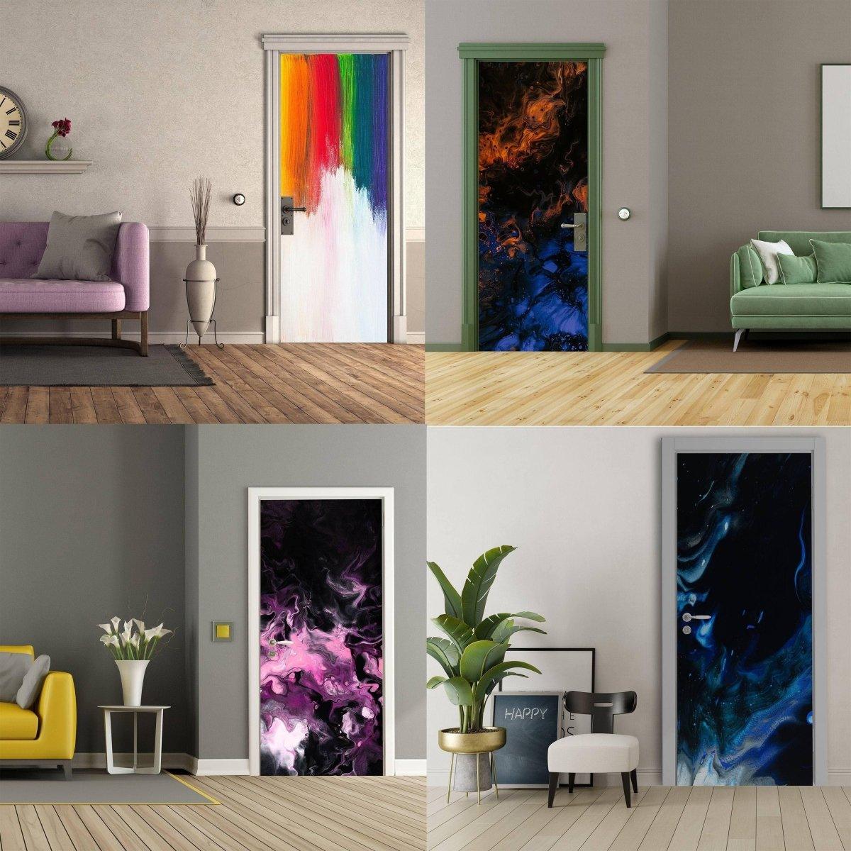 3D Abstract Vinyl Door Mural Sticker - Thumbnail 5
