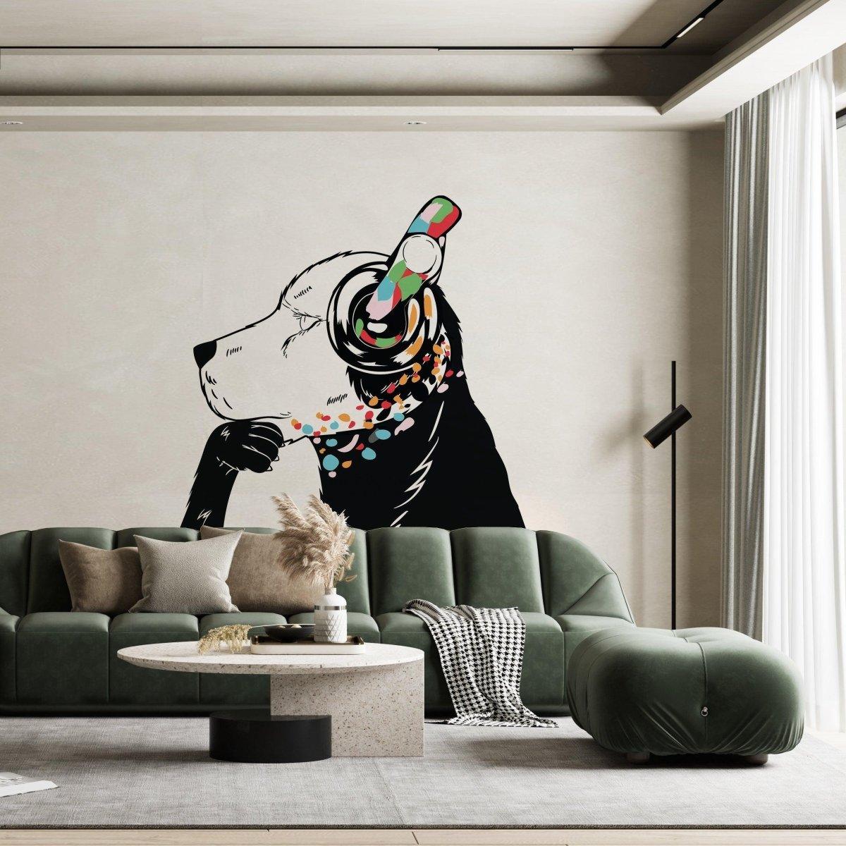 Banksy-Inspired Wall Decals Canine Melody Wall Art Stickers - Thumbnail 3