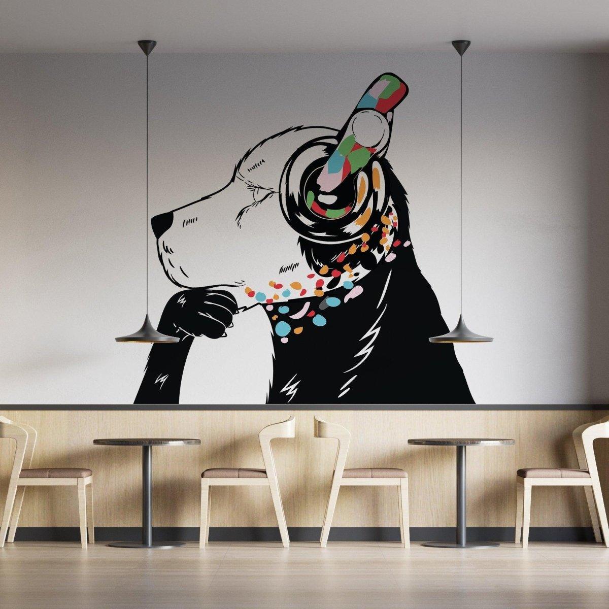 Banksy-Inspired Wall Decals Canine Melody Wall Art Stickers - Thumbnail 4