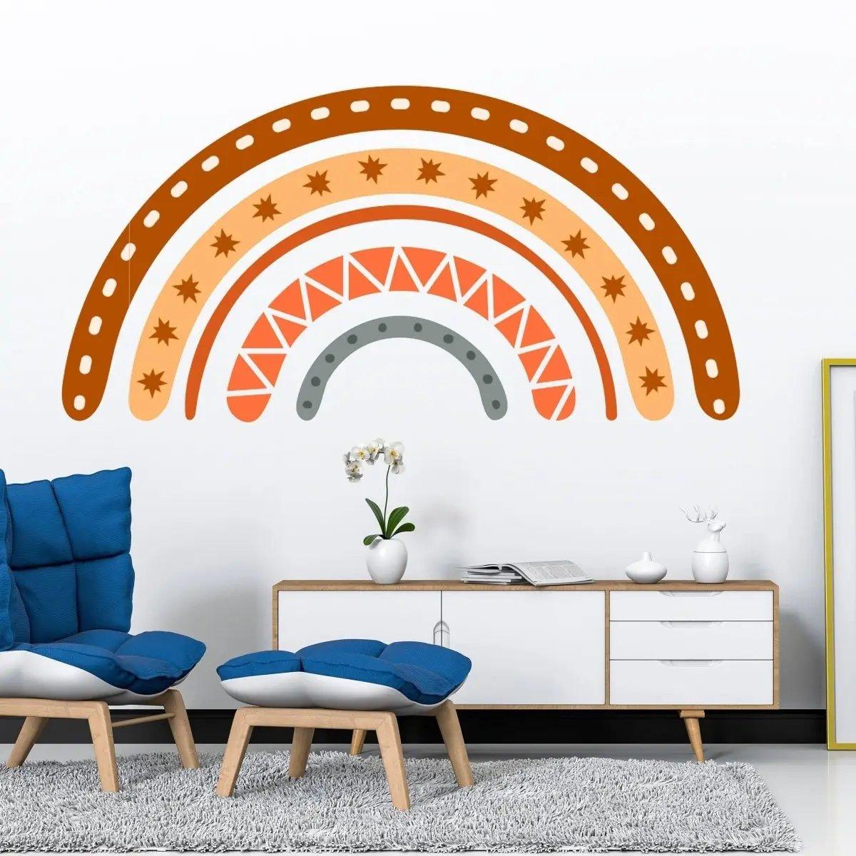 Boho Chic Multicolor Rainbow Wall Decal - Thumbnail 2