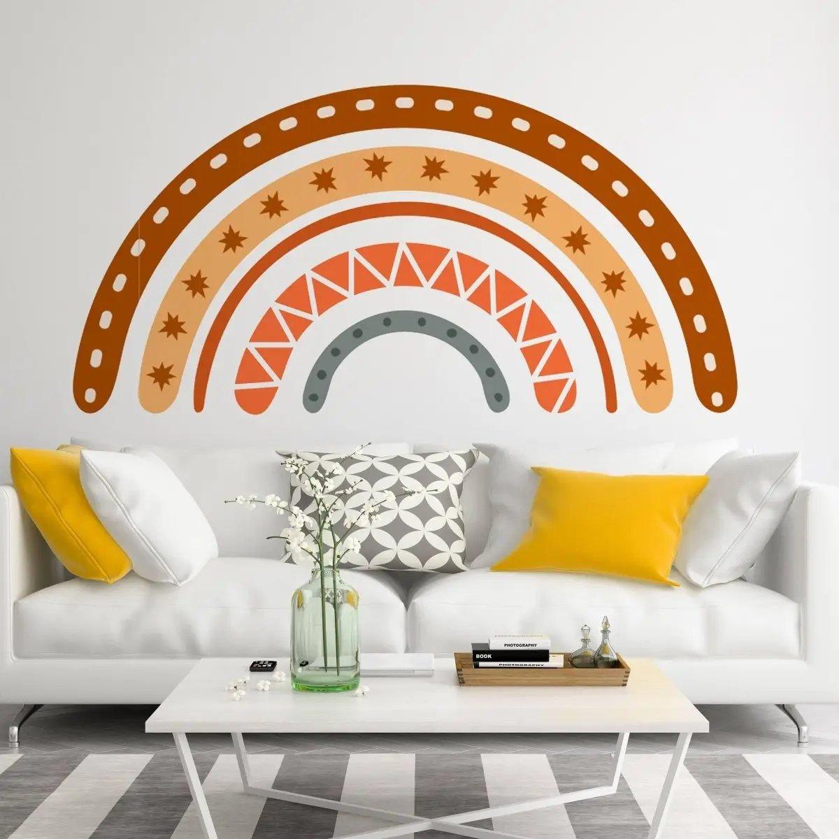 Boho Chic Multicolor Rainbow Wall Decal - Thumbnail 3