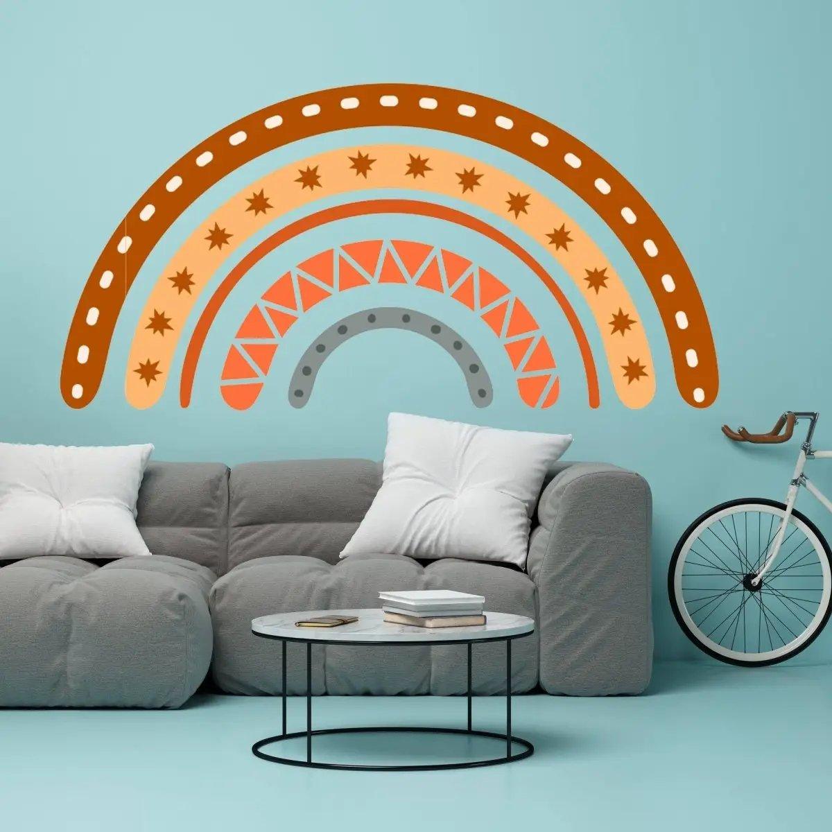 Boho Chic Multicolor Rainbow Wall Decal - Thumbnail 4