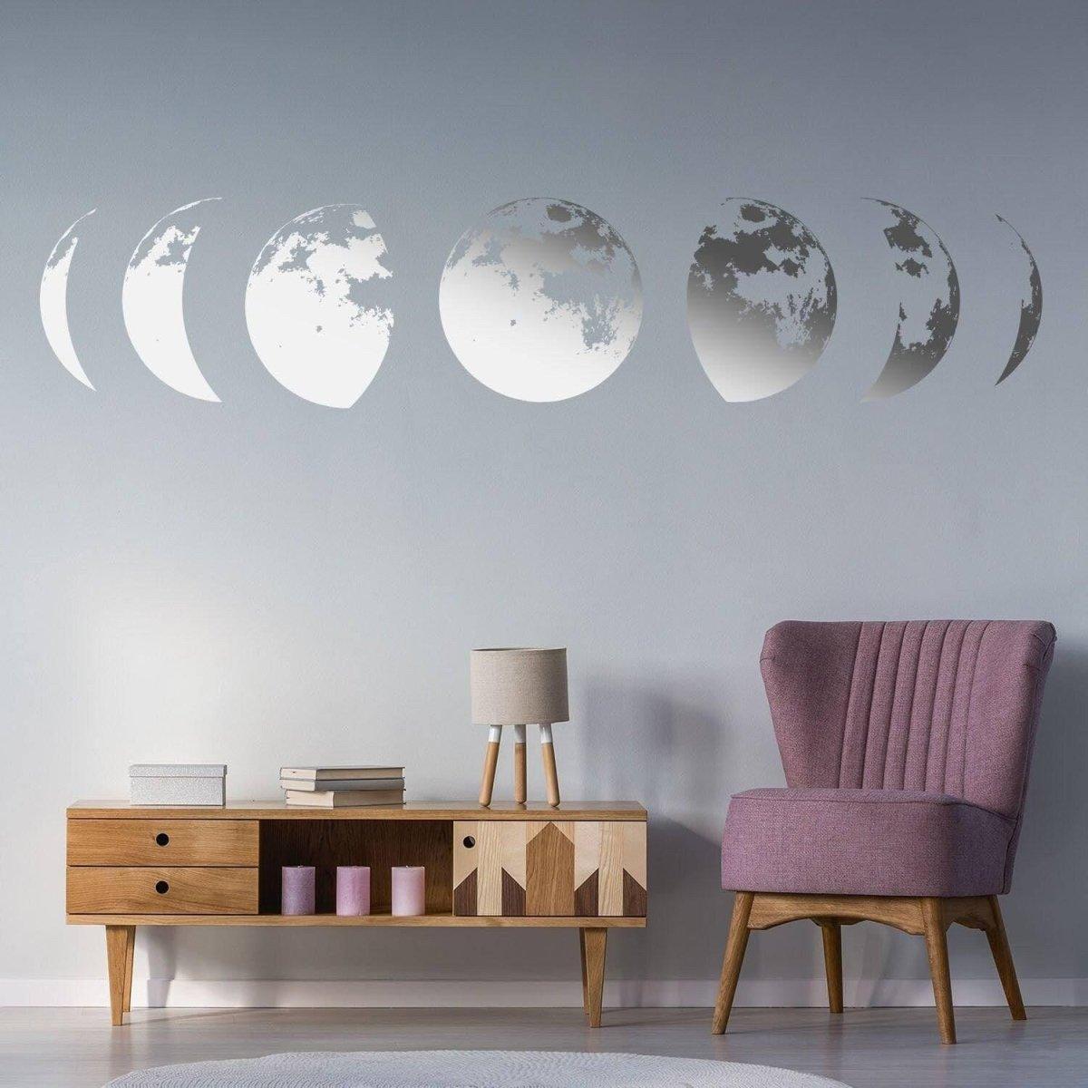 Moon Phase Wall Sticker Astrological Cycle Wall Decal - Thumbnail 4
