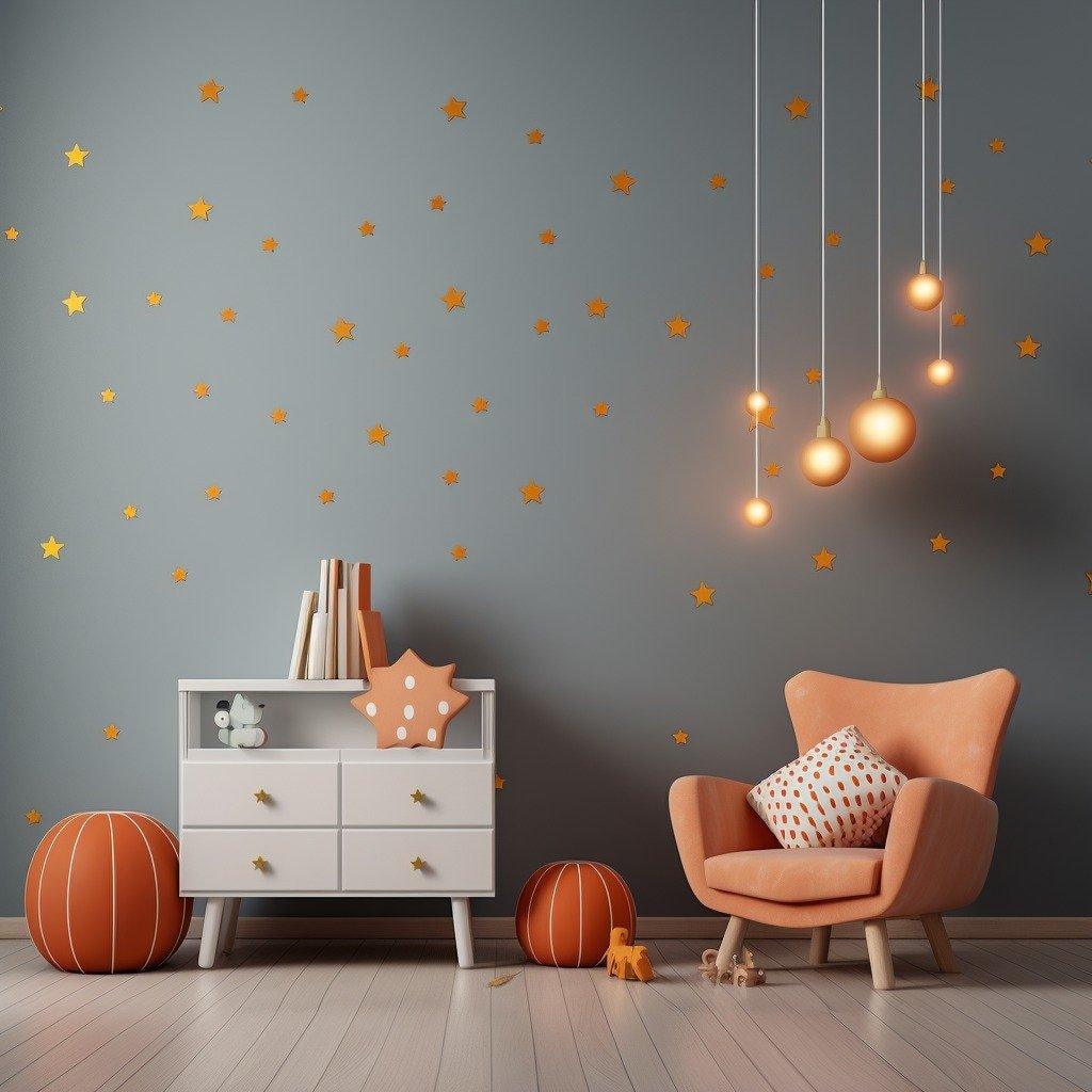 Gold Stars Vinyl Wall Stickers 200x Pack - Thumbnail 4
