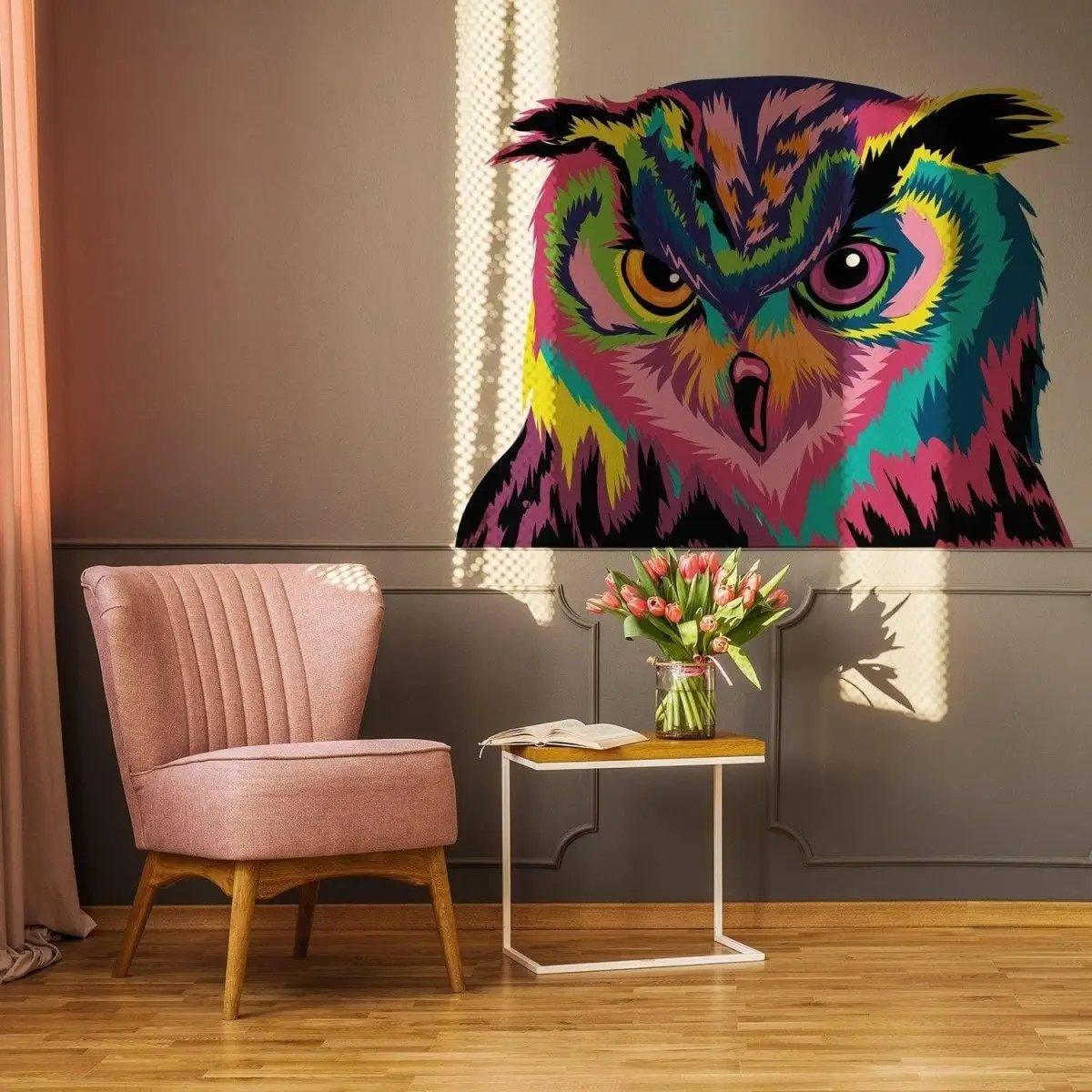 Colorful Owl Wall Sticker - Thumbnail 3