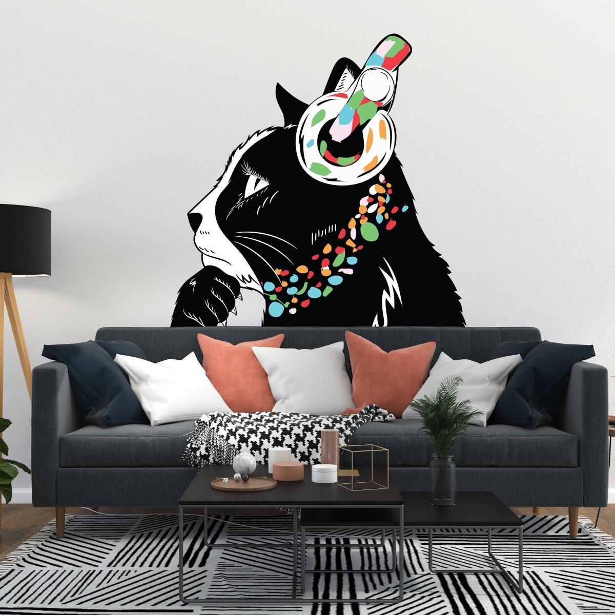 Urban Art Style Inspo - Feline Contemplative Wall Sticker Decal