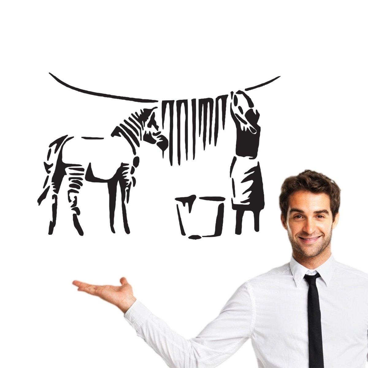 Urban Street Art Graffiti Wall Decal - Zebra Stripes Contemporary Laundry Sticker - Thumbnail 4