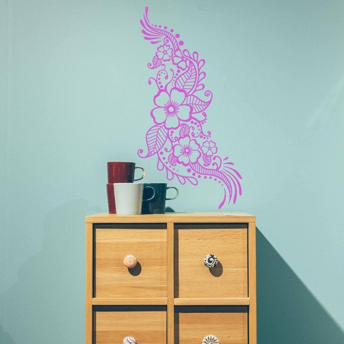 Henna Art Inspired Wall Sticker - Thumbnail 2