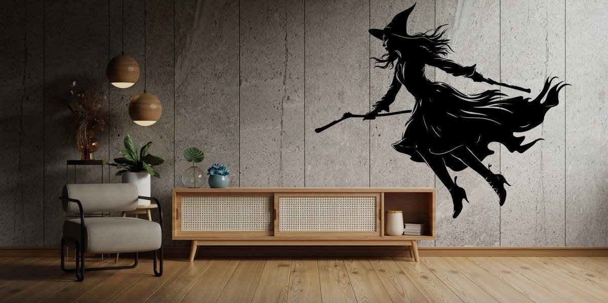 Halloween Witch Broom Silhouette Decal - Thumbnail 3