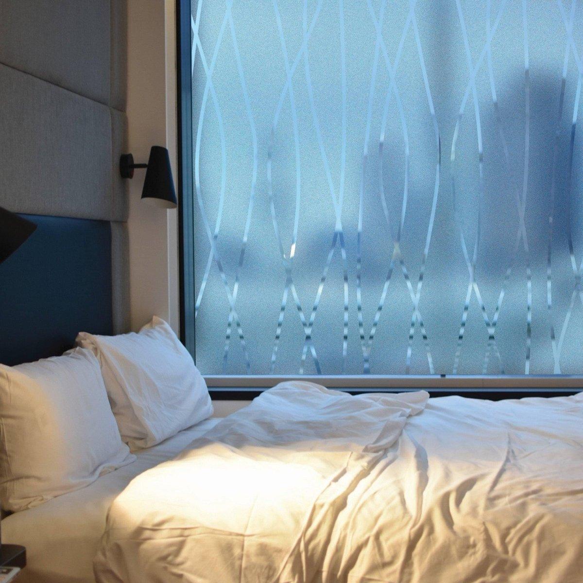 Frosted Glass Door Sticker, Transparent Elegance Design Window Decal - Thumbnail 5