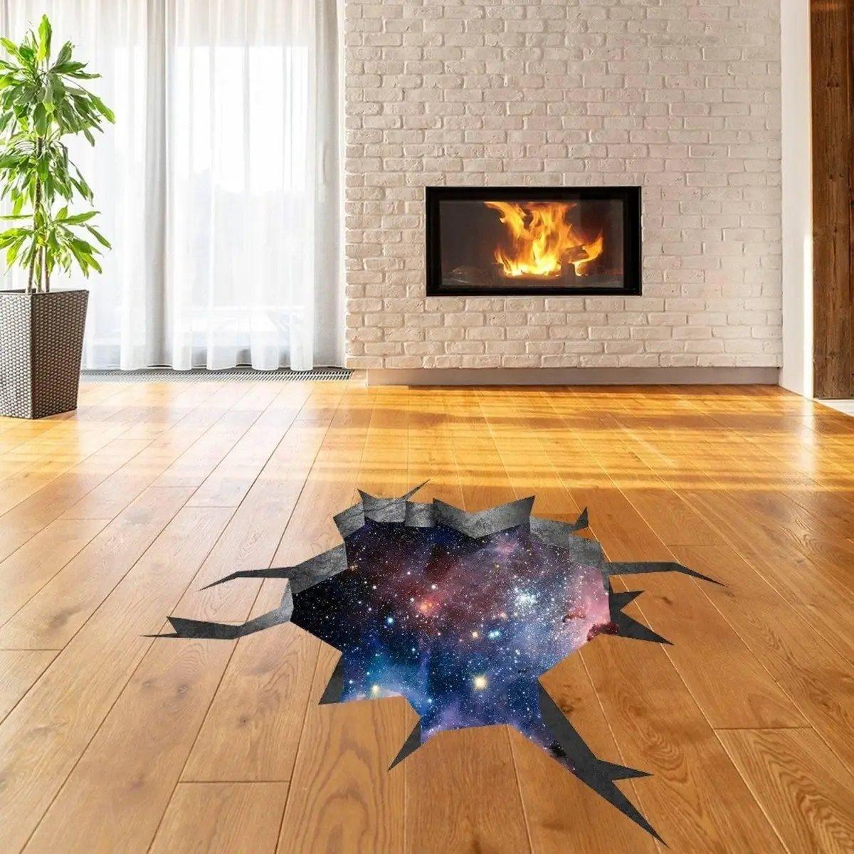 3D Galactic Illusion Space Themed Wall Decal Sticker Art - Thumbnail 2