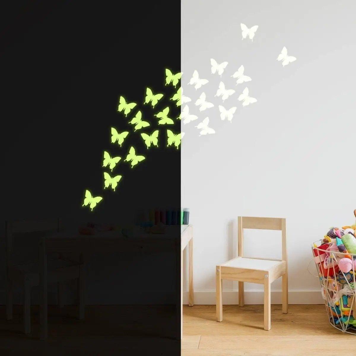 24x The Flying Butterfly Glow at Night Decal - Thumbnail 2