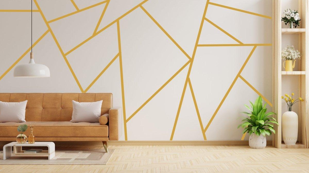 Geometric Wall Stickers Elegant Gold Decal Design