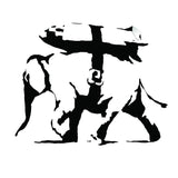 Majestic elephant graffiti style vinyl sticker showcasing a bold, artistic design perfect for wall decor.