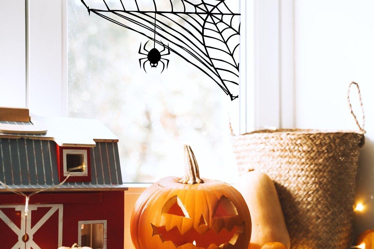 Halloween Spider Web Wall Decal Corner Sticker